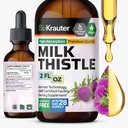 BIO KRAUTER Milchdistle Liquid Drops - Milchdistel Silymarin Liver Support Supplement - Alkohol & Zucker freie Tinte für Leberreiniger Detox - 2 Fl. Oz.