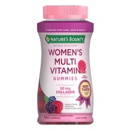 Nature's Bounty Optimal Solutions, Women's Multivitamin Gummis für Immununterstützung, Cellular Energy Support, Knochengesundheit, Raspberry Flavor, 140 Ct