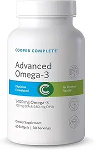 Cooper Complete - Advanced Omega 3 - Fish Oil Supplement, Concentrated EPA + DHA Omega-3 Fettsäuren 1400 mg - 30 Tage Versorgung