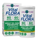 Vital Planet - Vital Flora Erwachsene über 55 Daily Probiotic 60 Billion CFU, Diverse Strains, Bio-Präbiotika, Immun- und Verdauungshelfer Stable Probiotics für Frauen und Männer, 30 Kapseln