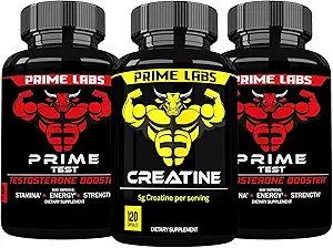 Prime Labs Prime Test (2-Pack) + Kreatin Kapseln (120 ct)
