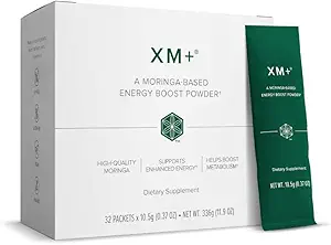 Isagenix XM+ - Natural Energy Support Drink Powder - Infused with Green Tea - Made with Shade-Dried Moringa Leaves - Individuelle Servierpakete (32 Servierungen)
