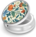 Pille Box-3 Compartment Small Pill Case für Geldbeutel &amp; Tasche Mini Metall Pillenhalter Reisen Pillen Container zu halten Ergänzungen Vitamine BPA-frei (Floral Pattern)