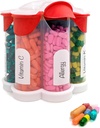 Extra Large Pill Organizer Täglich, Wöchentlich, Monatliche Beilage Flasche, niedliche Blossom Pillenspender mit 7 XL Kompartments, einfach geöffnete Pillen Box für Vitamine, Medikamente, Labels Included (Red)