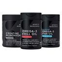 Sportforschung Creatine Monohydrate Enhanced by The Omega Power House Antarktis Krill & Fish Oil mit Triple Strength EPA DHA und Phospholipiden, Choline & Astaxanthin - Fit for Champions