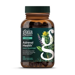 Gaia Herbs Adrenal Health Daily Support - Kräuterergänzung mit Ashwagandha, Holy Basil & Schisandra - Hilfe Pflege gesunder Energie & Stress Levels* - 120 Vegan Liquid Phyto-Capsules (120-Day Supply)