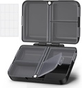 AUVON Daily Pill Organizer Passend zu Ihrem Geldbeutel oder Tasche, Kompakte Reise-Pille-Box-Gehäuse mit Slim Folding Design und Long-Lasting Hinges halten Vitamin, Fischöl, Ergänzung oder Schmuck (Schwarz)