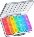 Zoksi Moisture-Proof Pill Organizer 3 Mal pro Tag, Versiegelte Wöchentliche Pille Box 7 Tag, Große tägliche Pille Box Organizer, Reisemedizin Organizer, Tragbare Pille Container mit 21 Komponenten zu halten Meds
