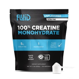 Fluid Creatine - 100% Kreatin Monohydrat-Pulver, Unflavored, Informed Sport Zertifiziert, 5g pro Servierung (100 Servierungen)