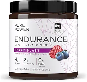 Pure Power Endurance Powder, Berry Blast Flavor, 9.1 Unze (258 g), 30 Servierungen, 4 g Glycin, 2 g L-Arginin, 0 g Zucker, Non-GMO, NSF zertifiziert für Sport, Dr. Mercola