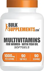 BulkSupplements.com Multivitamin für Damen Softgels - Daily Multivitamin Supplement, Multimineral für Frauen mit Fischöl - Glutenfrei, 1 Softgel pro Servierung (1000mg), 90 Count (Pack von 1)
