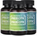 Zentastic Probiotics & Prebiotics Supplement - 50 Billion CFU - für Männer & Frauen Immun- & Verdauungs-Gesundheit - 16 Strains - Regal Stabil - 180 Delayed Release Veggie Capsules