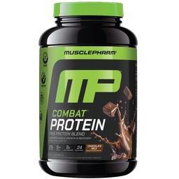 MusclePharm Combat Protein Powder, Chocolate Milk Flavor, Fuels Muscles for Productive Workouts, 5 Protein Sources einschließlich Whey Protein Isolate & Egg Albumin, Gluten Free, 2 lb, 24 Portionen