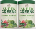 Country Farms Super Greens Natural Flavor, 50 Bio Super Foods, USDA Organic Drink Mix, Fruits, Gemüse, Super Greens, Pilze & Probiotics, unterstützt Energie, 40 Servietten, 10.6 Oz, 2 Pack