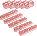 10 Pack (Weekly & Daily), 2 Mal pro Tag (AM/PM) + 7-tägige Pille Organizer, Vitamin Planner, Große Kapazität Pille Box Set, Reise Pille Fall für Medikamente/Vitamine/Fische Öle / Ergänzungen, Rosa