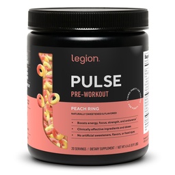 LEGION Pulse Pre Workout - All Natural Nitric Oxide Preworkout Trinken, um Energie zu steigern, Kreatin frei, natürlich gesüßt, Beta Alanine, Citrulline, Alpha GPC (Peach)