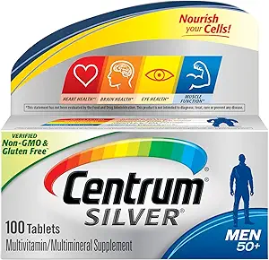 Centrum Silver Multivitamin für Herren 50 Plus, Multivitamin/Multimineral Supplement mit Vitamin D3, B Vitamine und Zink, Glutenfrei, Non-GMO Zutaten - 100 Count