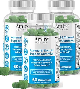 Amire von Dr. Awan Schilddrüse unterstützen Gummie, fördert gesunde Funktion von Schilddrüse, Kelp, Selenium & Ashwagandha zur Verbesserung von Energie, Immunität, Stoffwechsel, 180ct, 90day Supply