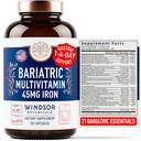 Bariatric Multivitamin mit Eisen - 45mg Eisen einfach zu schwalben, Ein Tag Bariatric Vitamine für Frauen und Männer - Magen-Bypass, Magen-Härmel-Recovery Vitamin Multivitamins - 30 Caps