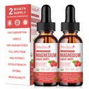 Magnesium Glycinate Flüssigkeitstropfen - Dreifache Absorptionsergänzung zur Unterstützung von Nerves, Schlafen, Beruhigen, Herz, Muskeln * -Zuckerfrei mit Kalium, L-Theanin, Sea Moss, Vitamin B,C,D3, K2-2Pack