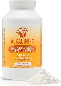 Alkali-C-Vitamin-C-Pulver-Ergänzung, Potent Natural L-Ascorbat Vit C Pulver 1500mg, Corn-Free Non-GMO VIT C, Gepuffertes Vitamin C Enhanced Absorption, 100% reine Form, Immununterstützungsergänzung 16oz