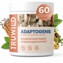 TruWild Adaptogen Blend mit Cordyceps Maca Ashwagandha - Full Spectrum Mushroom Blend für tägliche Unterstützung und Funktion, Alle natürlichen Formel mit 7 Schlüsselkomponenten, 60 Kapseln