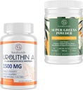 Urolithin A Supplement 1500MG Plus Brown Rice Protein + Super Greens Powder Superfood Supplement mit Elektrolyten & Tonic Herbs