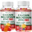 BionerLab Calcium Magnesium Zink-Gummi mit Vitamin D3 & K2 - Hohe Potenz Enhanced Absorption - Orange und Berry Flavored