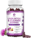 Liver Cleanse Detox & Repair Gummis- Neue Formel Liver Support Supplement mit Milch Thistle Silymarin,Dandelion, Artichoke Extract & Elderberry - Kein Zucker, Lebergesundheitsergänzung - 60 Vegan Gummie