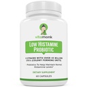 VitaMonk Low Histamine Probiotics Kampf Histamin Intoleranz und Unterstützung Balanced Gut Health - Histamin Free Probiotic für diejenigen, die Gesundheitsverbesserungen mit Histamin Control suchen -60 Kapseln