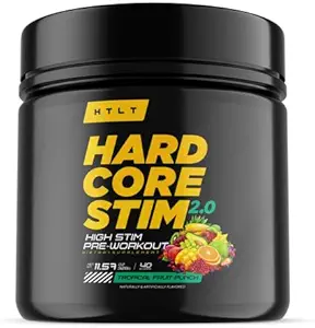 HTLT Hardcore Stim Pre-Workout Pulver 11.57 Oz, 250mg Koffein | 350mg Eria Jarensis Extrakt | 600mg DMAE (Schleife)
