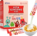 Vita Ginseng Kids, Vitamin D, Zink, 7 Beeren, Banana, 20 Gemüse, Milchpulver für Immununterstützung, Fokus und Gedächtnis Boost, 30 Packungen (1Set)