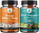 Bundle of Natural White Kidney Bean Extract - Verdauungs-Gesundheit Diät-Faser und Workout-Ergänzung und Leberreiniger und Detox & Repair Formel - Kräuter Leberunterstützung Ergänzung mit Milchdistel