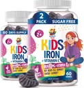SUNNY SAM Eisengummis für Kinder & Jugendliche - 10mg Vitamine mit Vitamin C - Low-Sugar Chewable Iron Gummy Supplement für Immununterstützung, unterstützt Red Blood Cell Production für Kinder & Jugendliche Mädchen