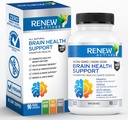 Renew Actives Brain Health Support – Bacopa 300MG, Ginkgo 100MG, Lion’s Mane 200MG pro 2 Kapseln – Unterstützt kognitive Gesundheit, Enhanced Memory, fördert Fokus & Stimmung – Made in Canada - 90 Kapseln