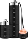 Mossime Metall Pille Organizer Wöchentlich, stapelbare wasserdichte Reise Pille Box, große Aluminiumlegierung Pille Case Container, BPA Kostenlose 7 Tage tägliche Medizin Organizer für Vitamin, Fischöl, Supplement