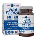 Vital Planet - Vital Flora Ultra Daily Probiotic 60 Billion CFU, Diverse Strains, Organic Prebiotics, Immununterstützung, Bloating Relief, Digestive Health Probiotics für Frauen und Männer 30 Kapseln