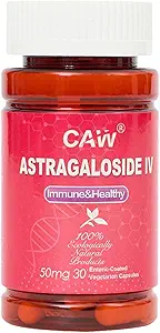 CAW Astragalosid IV Immununterstützung | Max Absorption Anti-Aging-Ergänzung | 50mg 30 Enteric-Coated Vegetarische Kapseln