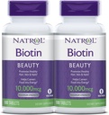 Natrol Biotin Beauty Tablets, fördert gesundes Haar, Haut und Nägel, hilft Energie Metabolismus zu unterstützen, hilft Lebensmittel in Energie umzuwandeln, maximale Stärke, 10.000mcg, 100 Count (Pack von 2)