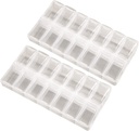 2 Pack OPP Klare tägliche Pille Box Organizer, Am Pm Pill Organizer 7 Tage, Wöchentliche Pille Organizer 2 Mal pro Tag für Pillen, Ergänzungen und Medikamente, kleine Pille Box 7 Tage, Medication Organizer