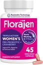 Florajen Women's Probiotic, Prebiotic, & Cranberry Supplement for Vaginal Health, Immununterstützung, & Digestive Wellness - 30-Count
