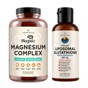 AMANDEAN Premium Liposomale Glutathione & Magnesium Complex Bundle. Antioxidans. Liquid Setria. High-Absorption Magnesium Threonat, Glycinat & Malate. Brain & Liver Health. Gedächtnis, Fokus und Schlaf