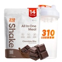 310 Ernährung All-in-One Meal Ersatz Shake Powder w/Shaker Cup Starter Kit - High Protein Fiber Rich Vegan Superfood Blend - Sugar-Free, Keto & Paleo Friendly, Low Carb - Chocolate Bliss 14 srv