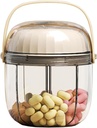 MURRI&MURRDI Pillen Organizer mit 4 Komponenten, Reise Pillen Box Portable Pille Case Anti-Mixing & Wide Opening, kompakte Pillen-Containerhalter für Vitamine Fish Oils Medikamente (F Cream White)