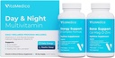 Multivitamin Tag & Nacht Routine | Energy & Mental Clarity, Knochen & Gelenke, Schönheit, Restful Sleep | 30-Day Supply | Vitamine A, C, D, E, B-Komplex | Magnesium, Biotin, Zink, Botanicals, & Minerals