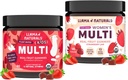 Llama Naturals Real Fruit Multivitamin Gummies | Kids & Women's Whole Food-Based Vitamins | No Added Cane Sugar | Organic, Vegan, Chewable | 90 ct & 120 ct | Erdbeere