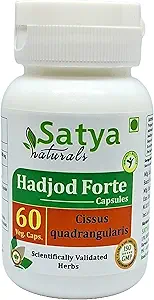 Hadjod Forte Capsules 500 mg. 60 Veg. Kapsel | Hadjod (Cissus Quadrangularis) Extrakt Kapseln für Männer und Frauen | Ayurvedische Kräuterergänzung/Remedies | 10:1 Forte (1 Flasche 60 Kapseln)