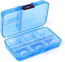 Pill Organizer, Portable Pill Dispenser,9 Fächer Feuchtigkeits-Proof Pille Box für Purse Vitamine, Medizin, Fischöl, Tablette Pille Organizer (Blau)