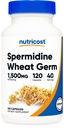 Nutricost Spermidin Weizen Germ Extrakt Ergänzung, 1500mg Weizen Germ Extrakt, 120 Kapseln - 15mg Equivalent Spermidin pro Servierung, 40 Servierungen, Vegetarisch und nicht-GVO