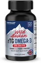 NANOWELL Wild Alaskan rTG Omega-3 Fish Oil 1196mg - EPA, DHA, Vitamin D3 & E - 120 Softgels, 60 Tage Versorgung